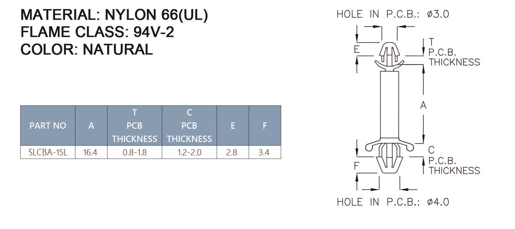 PCB Standoff SLCBA-15L